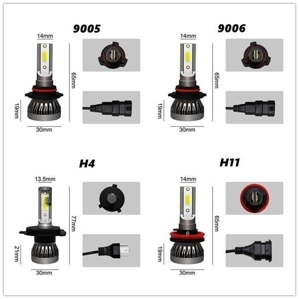 1 adet süper parlak su geçirmez Led farlar dönüşüm kitleri Hi/Lo ışın araba kafa lambası ampulleri H7 H4 H11 H1 9005 HB3 9006 HB4 9012