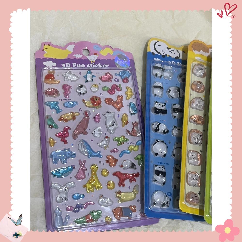 2025 Cartoon and Beautiful 3D Relief Fun Stickers 3D Crystal Stickers Mini Decorative Stickers for Children and Girls Beautiful Gift