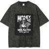 Money Call Graphic T Shirt for Man Printed Oversized Vintage Washed Women's Loose Short Sleeved Tees Y2k Clothes Top