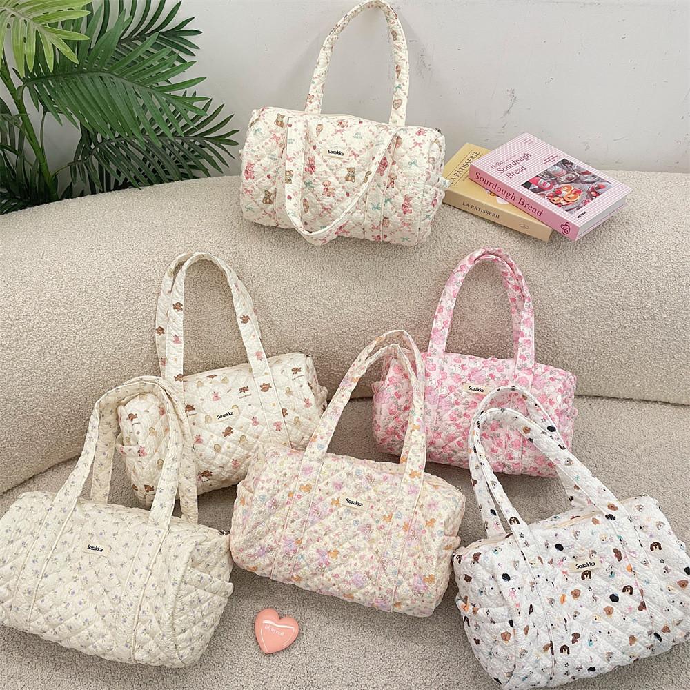 Soft Polyester Round Cylindrical Shoulder Bag With Mobile Pocket For Casual Outings