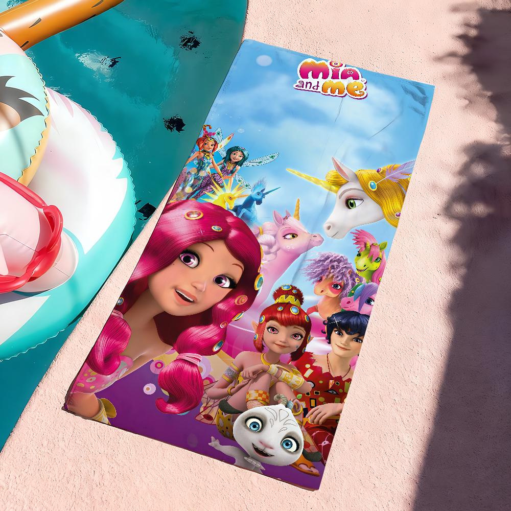 Cartoon M-Mia And M-Me Towel Drying Bath Towel Applicable To Light Swimming Camping Yoga Beach Out