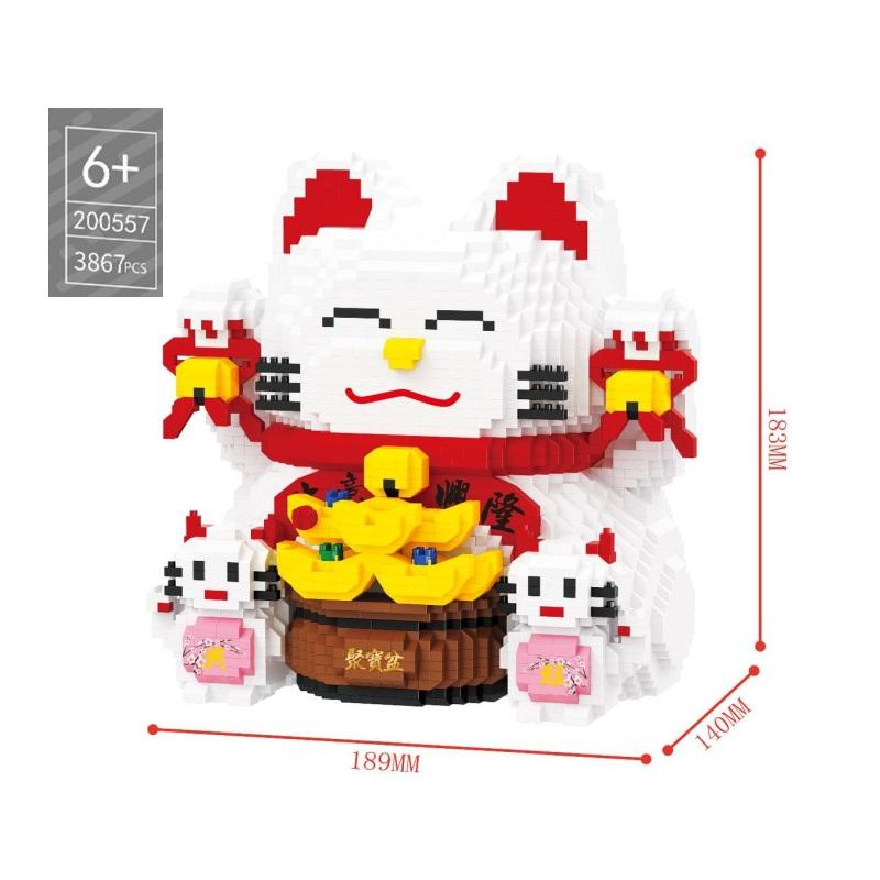 Mini Blocks Fortune Cat Assemble Anime Figure Building Toy New Year Gifts Cartoon Brinquedos Adult Collection Christmas Present
