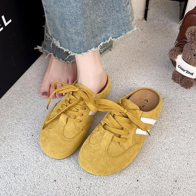 Temperament Bag Head Half Slippers Women's Outer Wear 2025 New Spring and Autumn Super Fire Thick-soled Lazy One-pedal Dexun Boken Shoes