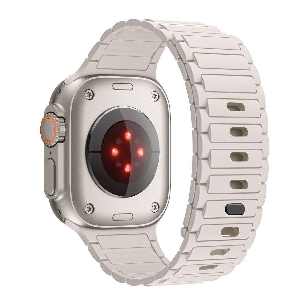 Magnetic Loop For Apple Watch Band 45mm 44mm 40mm 41mm 46mm Silicone Bracelet iWatch Series 10 9 8 7 6 5 se Ultra 2 strap 49mm