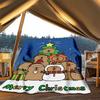 1pc Christmas Capybara Throw Blanket Polyester Fiber, Lightweight Flannel, Soft & Warm, All Season Use for Outdoor, Camping Digital Print