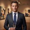 [S&W SHLAX&WING] Dot Tie & Pocket Square Set, Navy Blue with White Dots, Business Formal, Extra Long (160cm)
