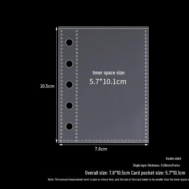 A8 Two-Pocket Card Album Pages: Frosted, Thick, Three-Layer 5-Hole Refills for Polaroid Photo Storage.
