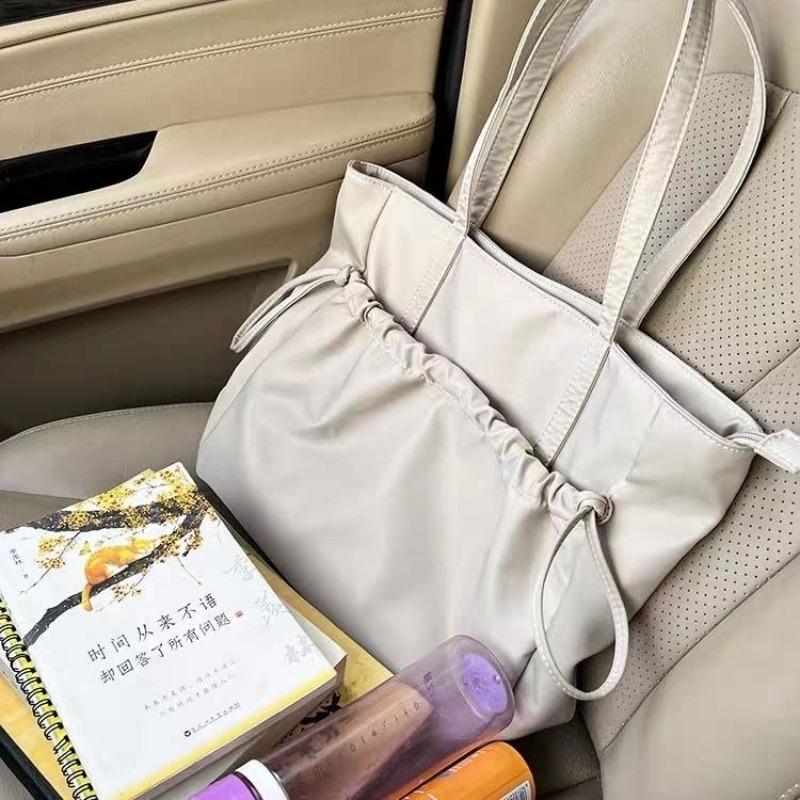Student class canvas tote bag women's simple new waterproof large-capacity commuter shoulder bag