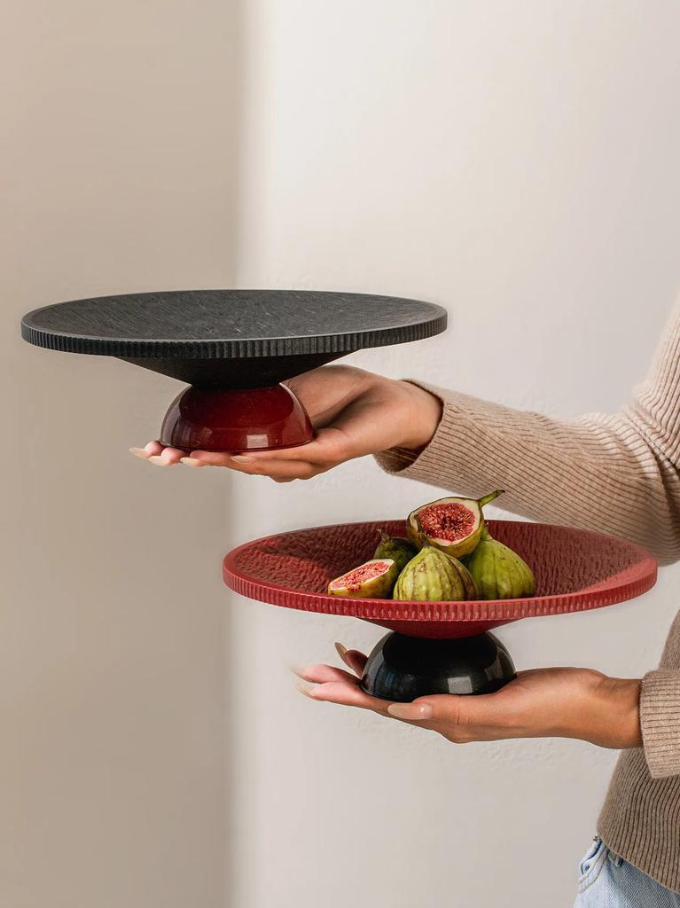 Exquisite Fruit Plate Living Room Tea Table Dry Fruit Snack Tray Household Multi-Function Drain Light Luxury Simple Fruit Tray