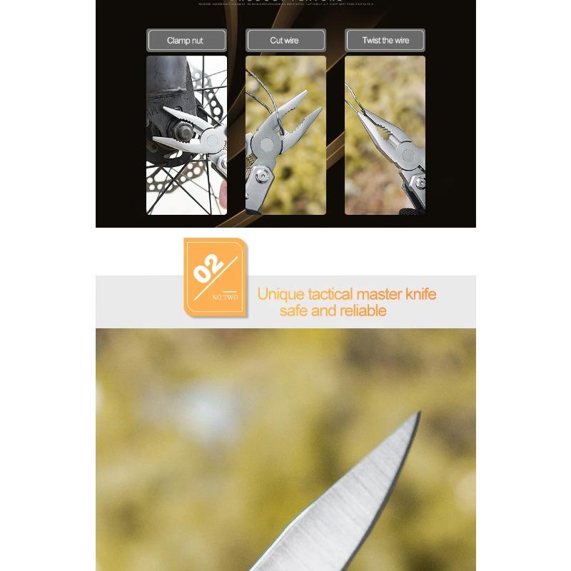 Folding Multi-Function Pocket Knife - Stainless Steel Survival Tool with Pliers & Screwdrivers for Outdoor (Pocket-Sized)