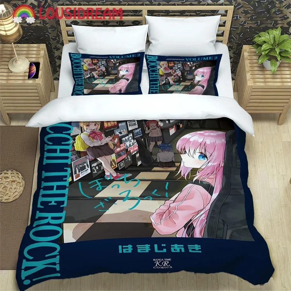Comfortable Anime Print Bedding Set With Duvet Cover And Pillowcases King Queen Twin Sizes For All Ages