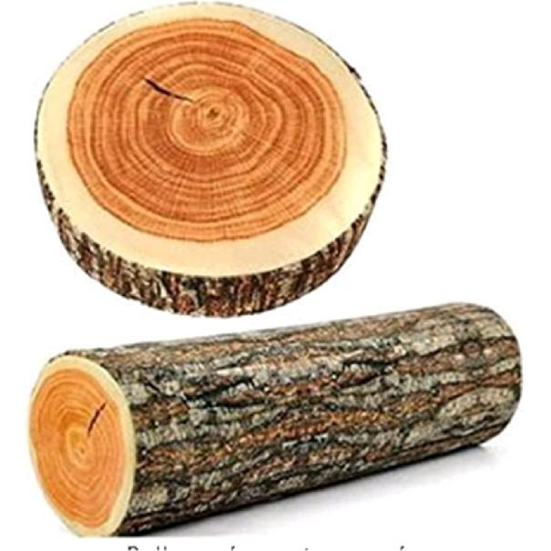 Natural Round Stump Throw Pillow, 3D Digital Print Comfortable Wood Log Pillow, Funny Cute Wood Trunk Pillows Stump Cylinder Floor Cushion for Home