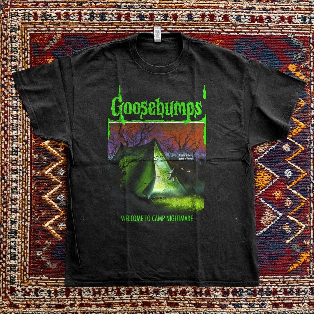 Goosebumps Welcome To Camp Nightmare Cover Unisex Black T Shirt Size S Retro