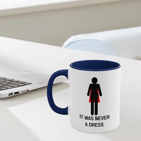 Personalizovaný keramický hrnek pro posílení žen Nikdy to nebyly šaty Motivační hrnek na kávu Trendy nápojové sklo Dárek pro milovníky kávy