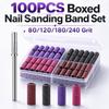 100PCS Mixed‑grit Nail Drill Sanding Bands 80/120/180/240 Grit Nail Sanding Band Set  Manicure,Salon