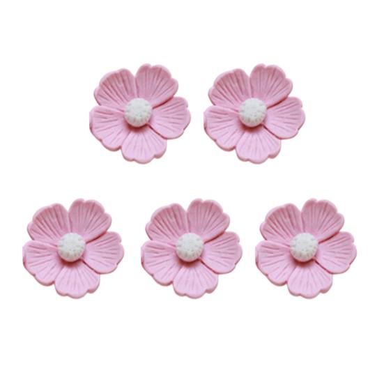 5Pcs Resin Flowers DIY Accessories Flat Back Blooms Ornaments for Jewelry Hair Accessories DIY Craft Projects