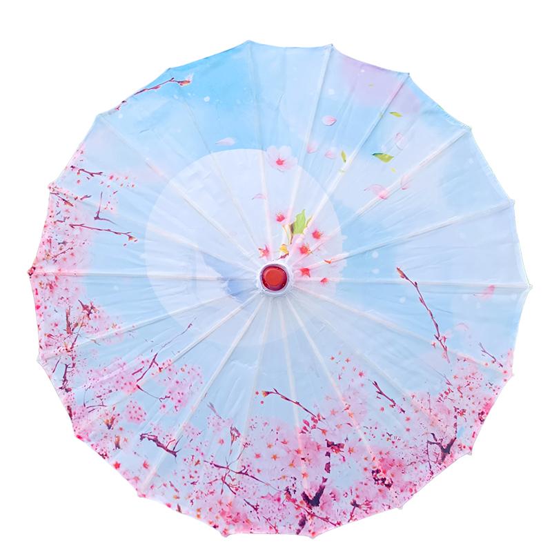 1Pc Japanese Style Colorful Cherry Blossom Vintage Stage Performance Props for Festival Accessories 56cm Umbrella Silk Cloth
