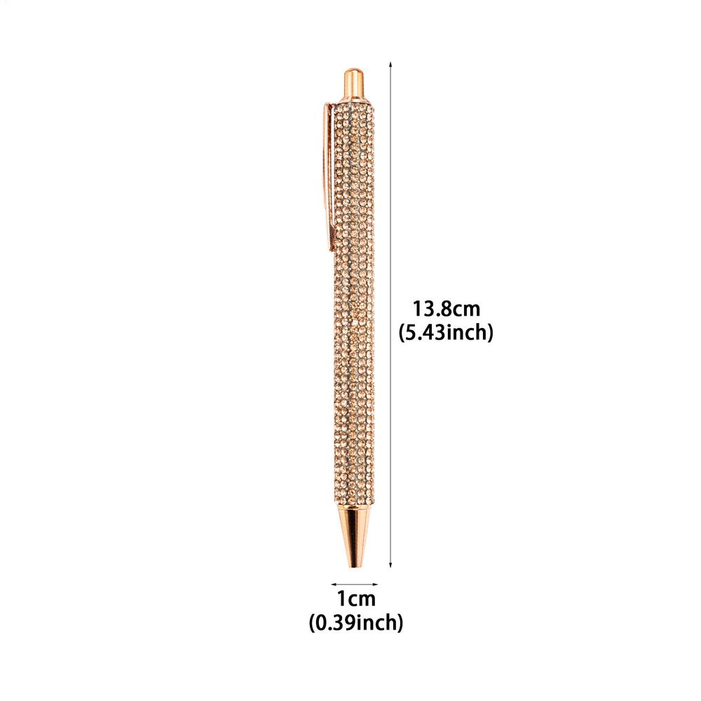 Fine 1.0mm Gel Pen Rhinestone Ballpoint Pen Rose Gold Luxury Pen Sparkly Crystal Writing Pen Student School Office Stationery