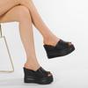 Gdgydh Womens Wedge Heeled Sandals Stylish Open Toe Platform Shoes Effortless Slip-On Comfort Summer Footwear Outdoor Slippers