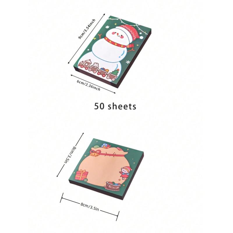 4/6pcs Christmas Note Book, Suitable for Students, Office Study Notes, Santa Claus Memos Cute Christmas Gift Message