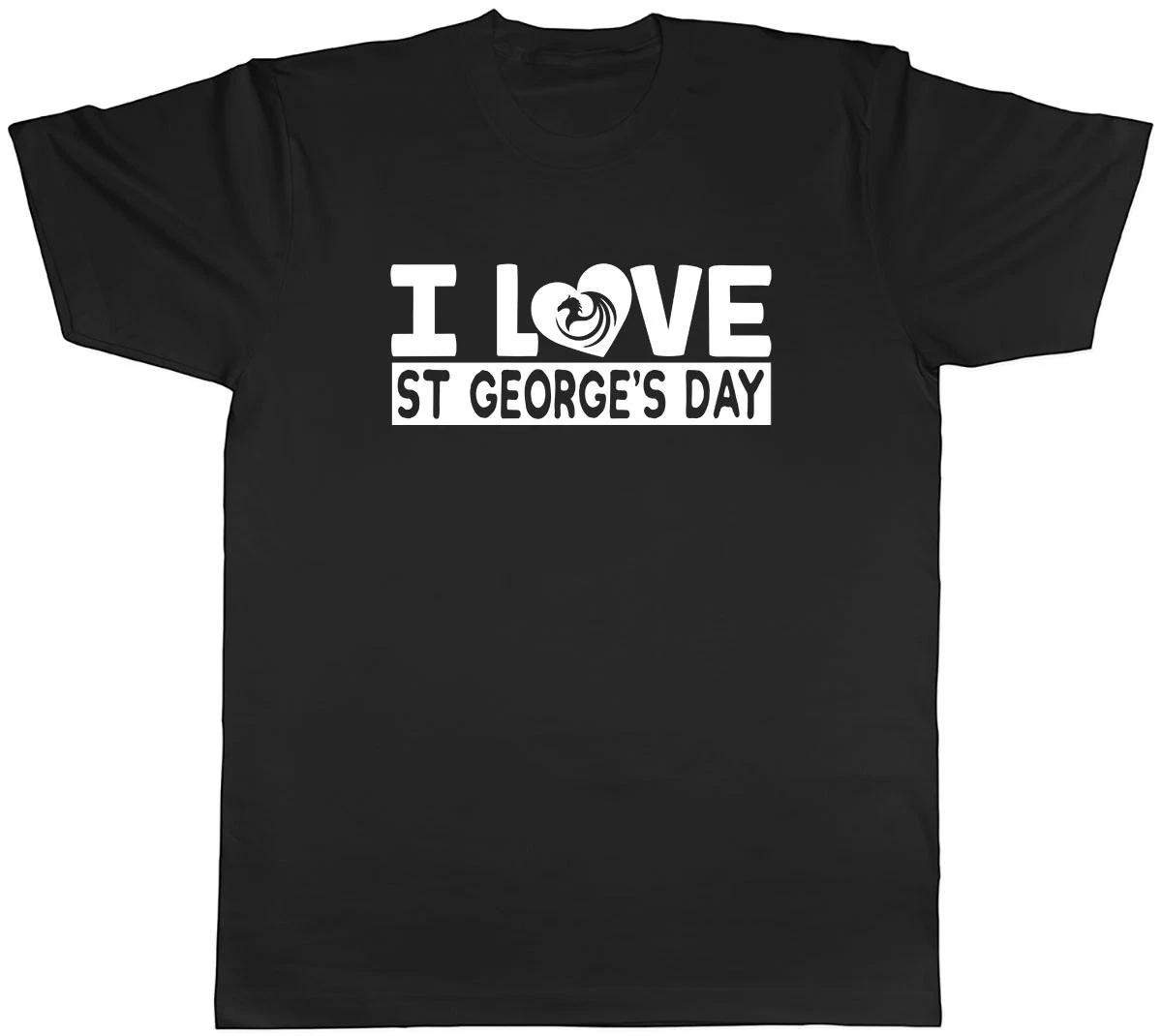 I Love St George s Day Mens Unisex T-Shirt Tee M