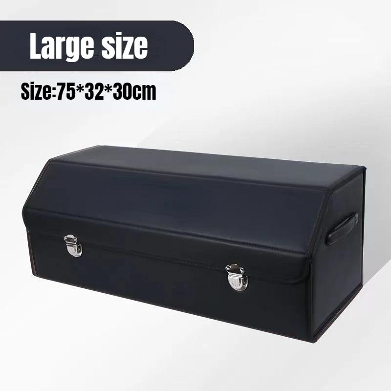 Car Trunk Organizer Organizers And Storage Suv Faux Leather Foldable Trunk Multi-Compartment Adjustable Auto Grocery Storage Box