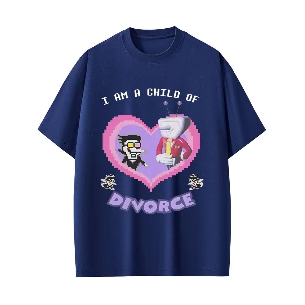 Games Deltarune Spamton and Tenna Im a Child from a Divorced Family Funny Meme Tshirt  All Seasons Couple Streetwear Tops