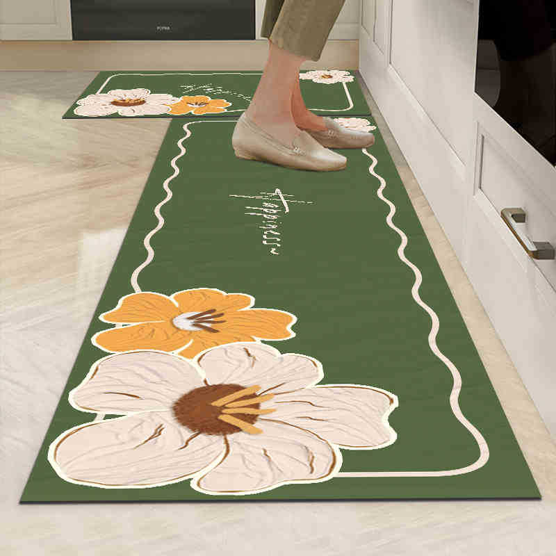 Small Fresh Kitchen Floor Mat, Water-Absorbing And Oil-Absorbing Floor Mat, Household Non-Slip, Wear-Resistant And Dirt-Resistant Floor Mat, Easy