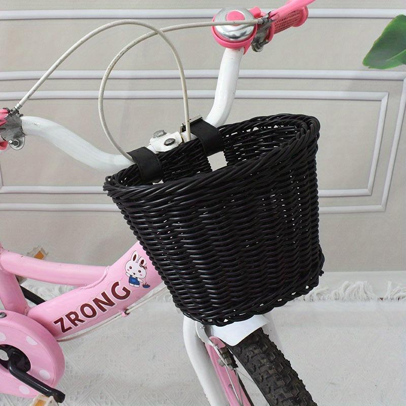 1pc Bicycle Front Basket Hand Knitting Bike Basket Plastic Rattan Bicycle Basket Bike Accessories  Multi-color Optional