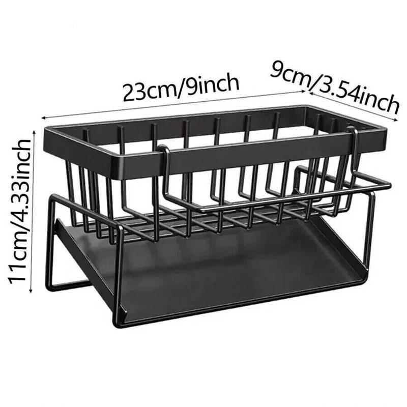 1Pc Kitchen Sink Caddy Basket Drain Rack Sponge Dishcloth Holder Storage Organizer