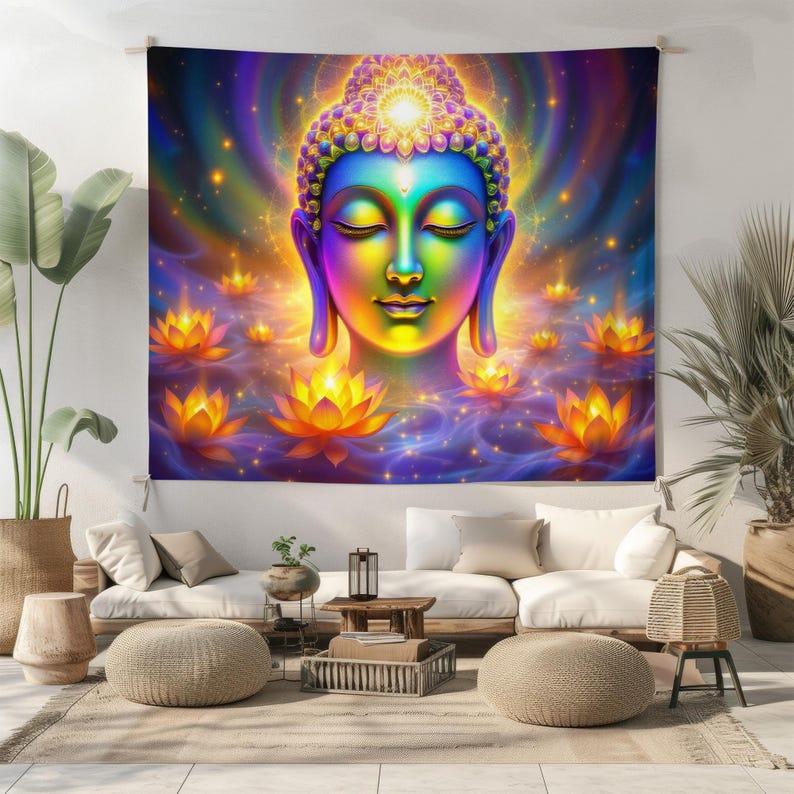 Enlightened Buddha Statue tapestry 75x100 чёрный