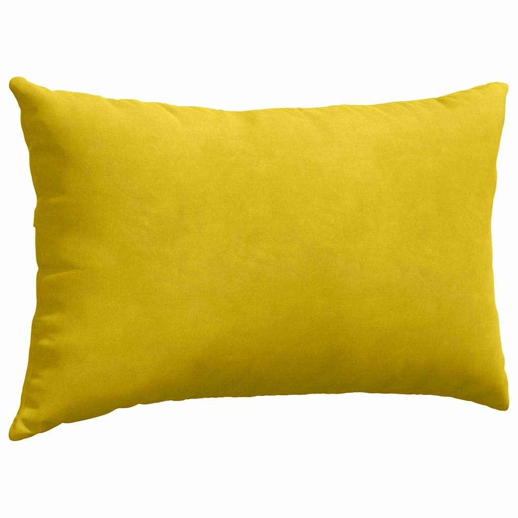 Sofa Cushions 2 Pieces Yellow 50 X 30 Cm Cord Fabric