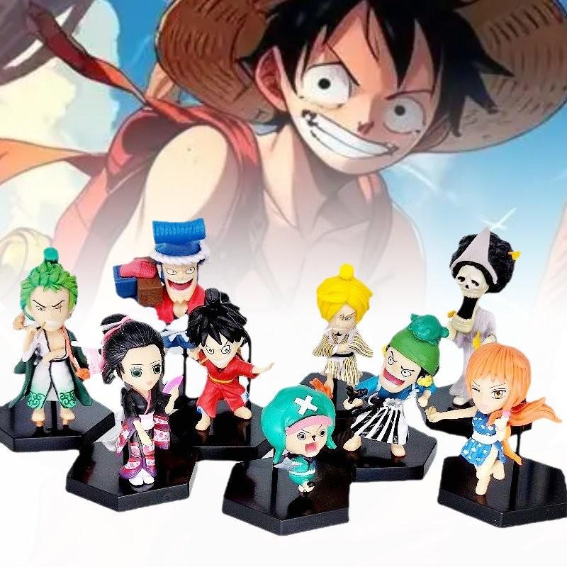9pcs One Piece Role Pvc Toy Model Desktop Decoration Children Gift Christmas