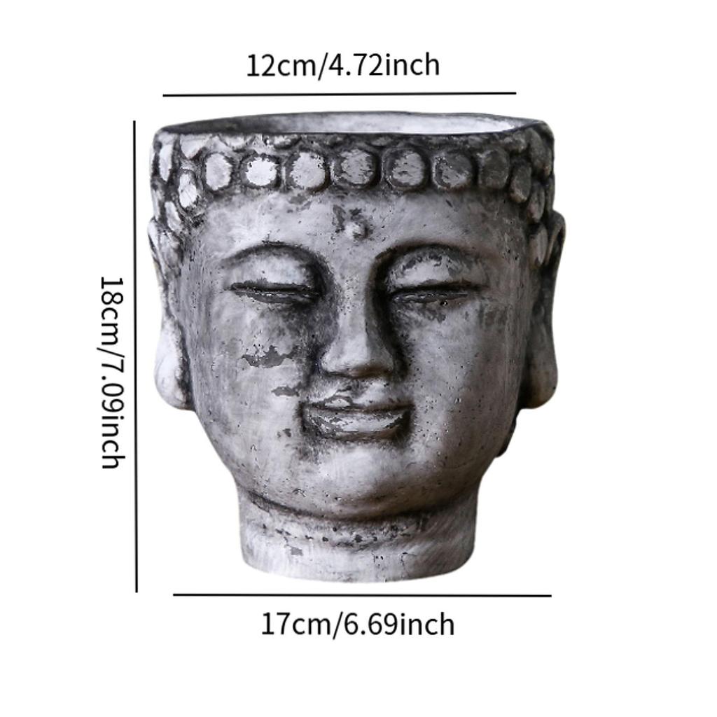Buddha Head Planter Plant Flower Container Housewarming Gift Collectible Buddha