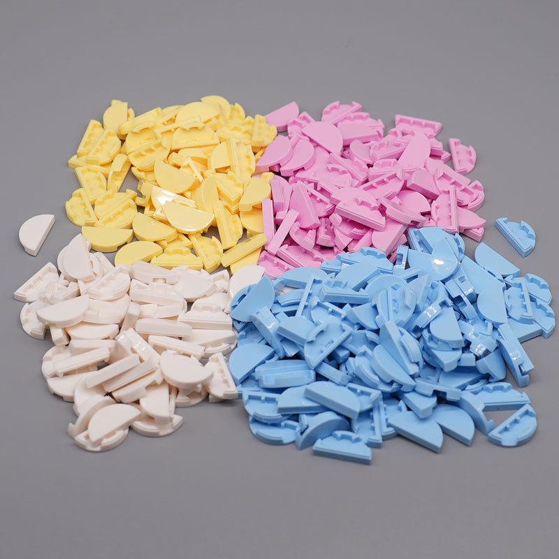 Handmade Semi-Circle Building Blocks with Smooth Surface - Small Particle Compatible Assembly Accessories