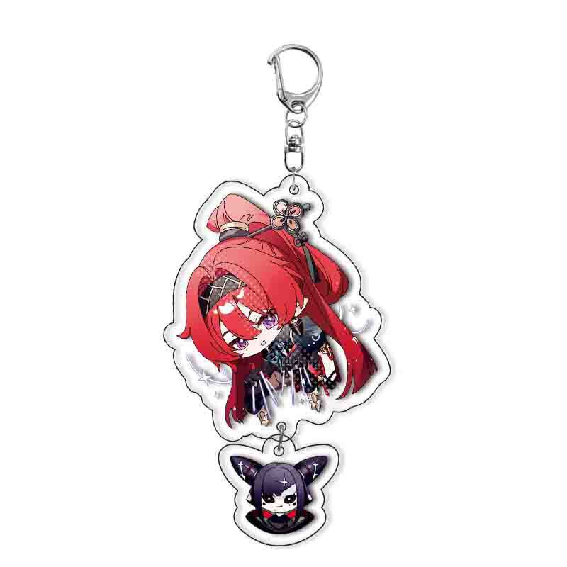 Wuthering Waves Anime Acrylic Keychain Scar Kakaro Rover Jinhsi Changli Creative Double Sided Pendant Keyring Game Peripherals