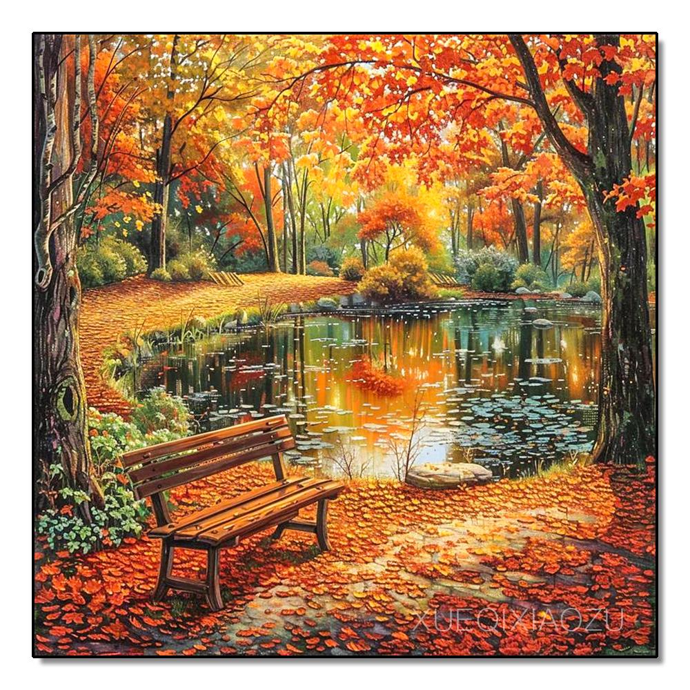 DIY Plná kulatá/čtvercová vrtačka Krajina Diamantová malba 5D Venkovská scenérie Domácí dekorace Umělecké řemeslo Kamínky Sada pro křížkovou výšivku