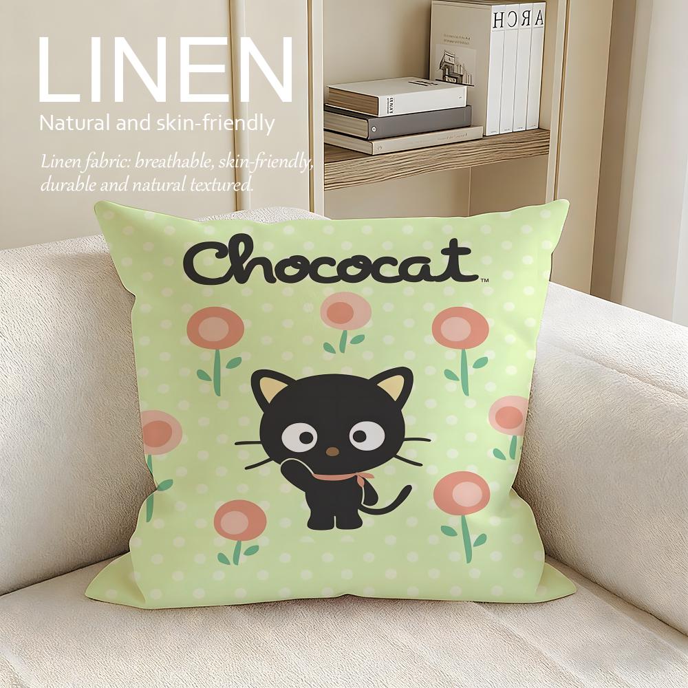 Cute Chokotto Neko Cushion Cover Pillowcase Set Pcs x x Breathable Washable Sofa Cushion Cover
