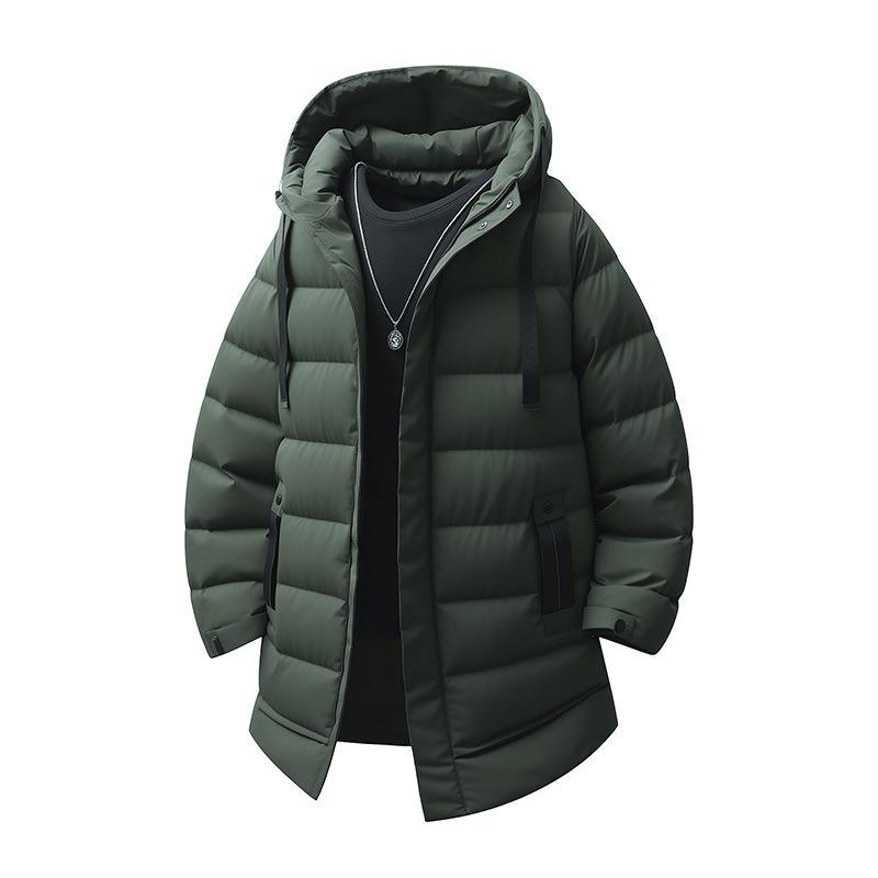 Long Cotton-padded Clothes, Men s Large-size Custom Winter Loose Hooded Cotton-padded Jackets, Warm and Thickened Down Cotton-padded Clothes. M