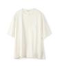 PARTIMENTO Raw Edge Pocket Tee Off White