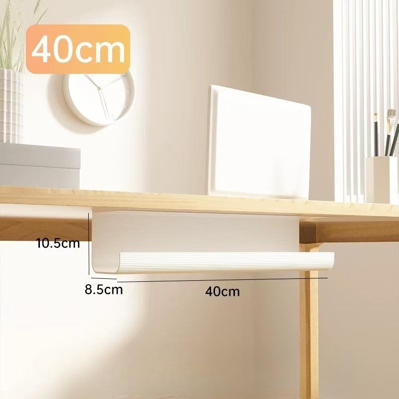 1pc 40cm/15.75in Cable Management Under Desk Channel Cable Raceway Cord Hider Desk Cable Tray No Drilling Cable Storage