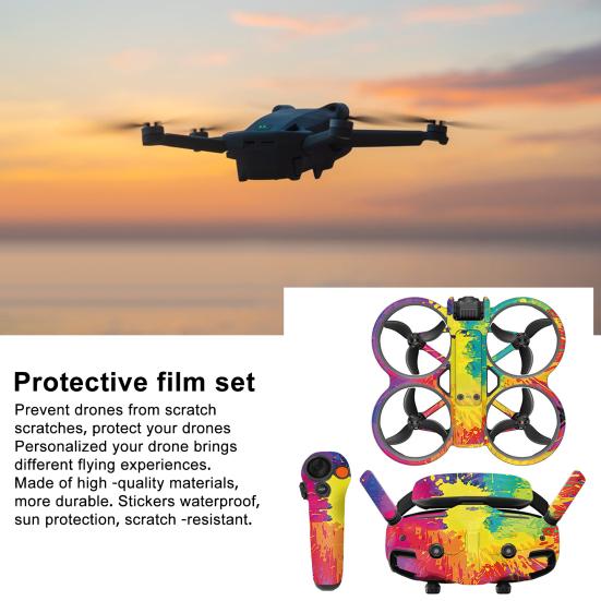 1 Set Drone Sticker for DJI Avata 2 Waterproof Sun Resistant Removable