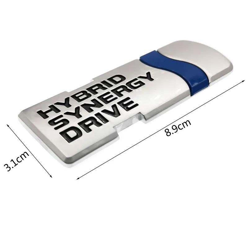 RE021Pcs 3D Car Styling Hybrid Synergy Drive Metal Car Stickers Emblem Auto Badge Decal For Toyota Prius Camry Crown Auris Rav4s Car