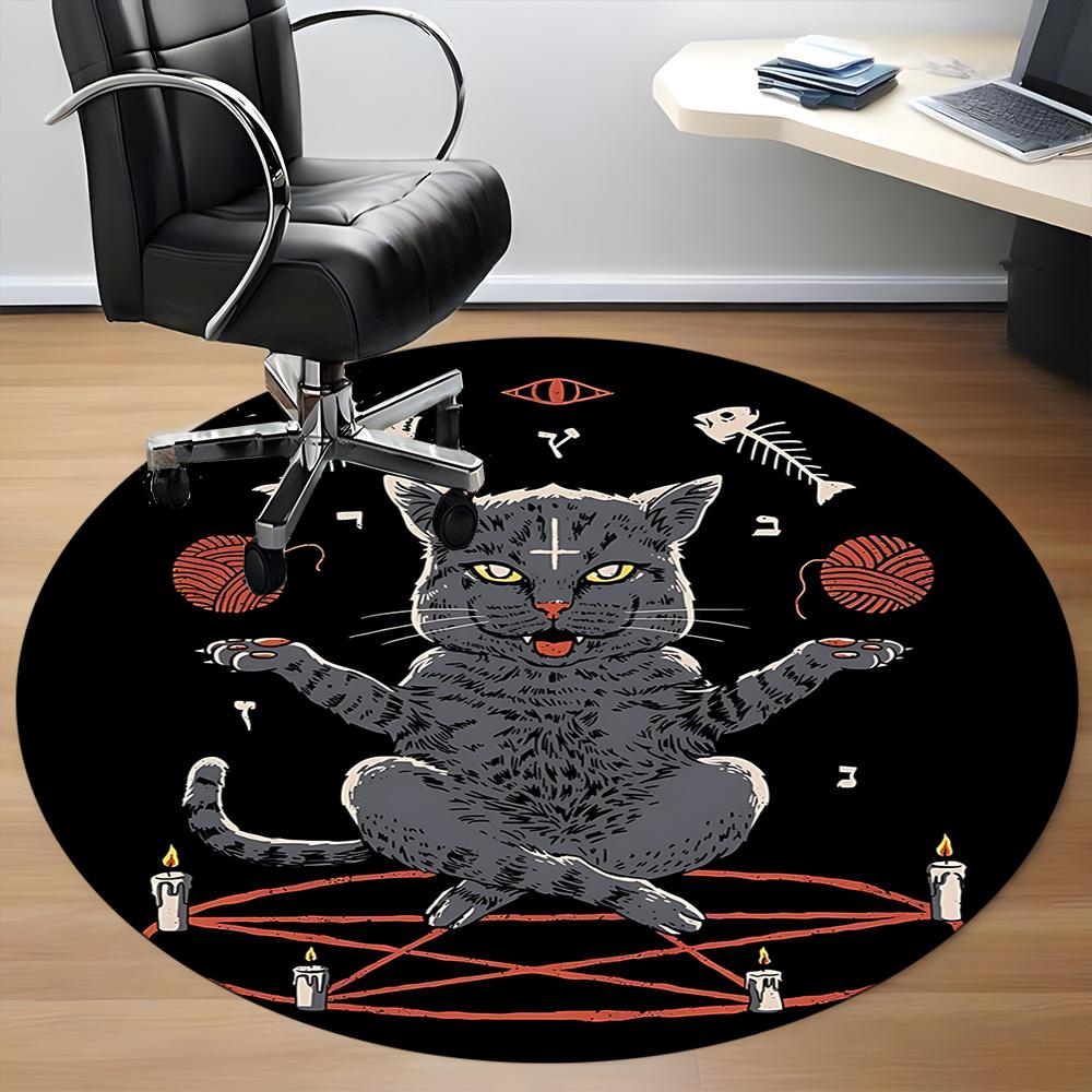 1pc Witchcraft Paganism Office Round Area Rug, Indoor Mat Suitable ForOffice, Under Office Chairs Bedroom Living Room Home Decor, Room Deco U18