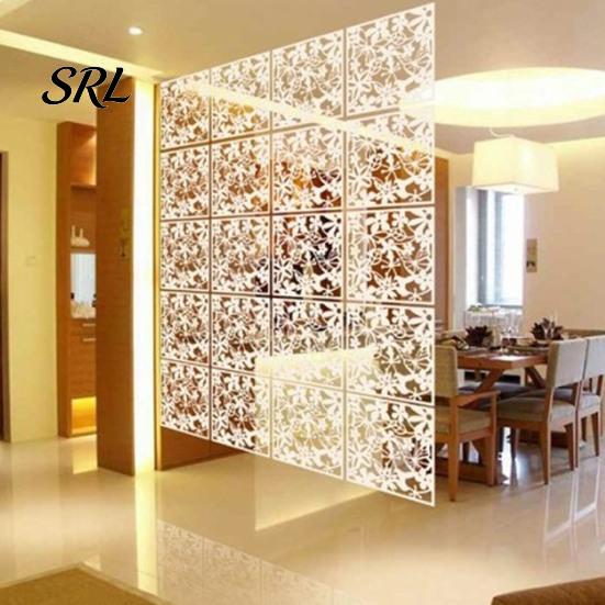 Hanging Partition Panel 5Pcs Room Divider Panel, Hollow Flower Butterfly Bird Wall Screen, Carved Screen Square Decorative for Home Living Office
