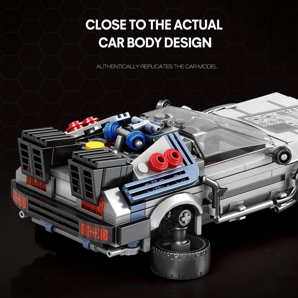 405PCS Classic DMC Car Building Blocks Future Sports Car Model  Bricks Desktop Ornaments Collection Kids DIY Toys Holiday Gifts