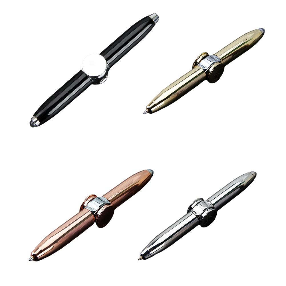 Luminous Decompression Pen Multicolor LED Rolling Finger Rotating Pen Fingertip Gyroscope Metal Pen for People with ADD