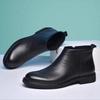 Men's Shoes Men's Leather Shoes Chelsea Boots Solid Color Ins European Style Versatile Source Factory Supply Foreign Trade Winter