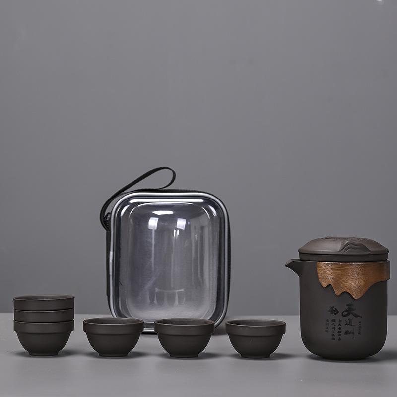 Travel Tea Set Kuaike Cup One Pot Six Cups Teapot Tea Cup Portable Simple Kung Fu Tea Set Outdoor Tea Maker