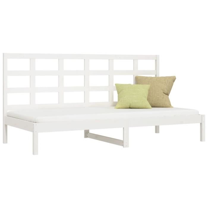 VidaXL Daybed White 90x200 Cm Solid Pine Wood 3107906